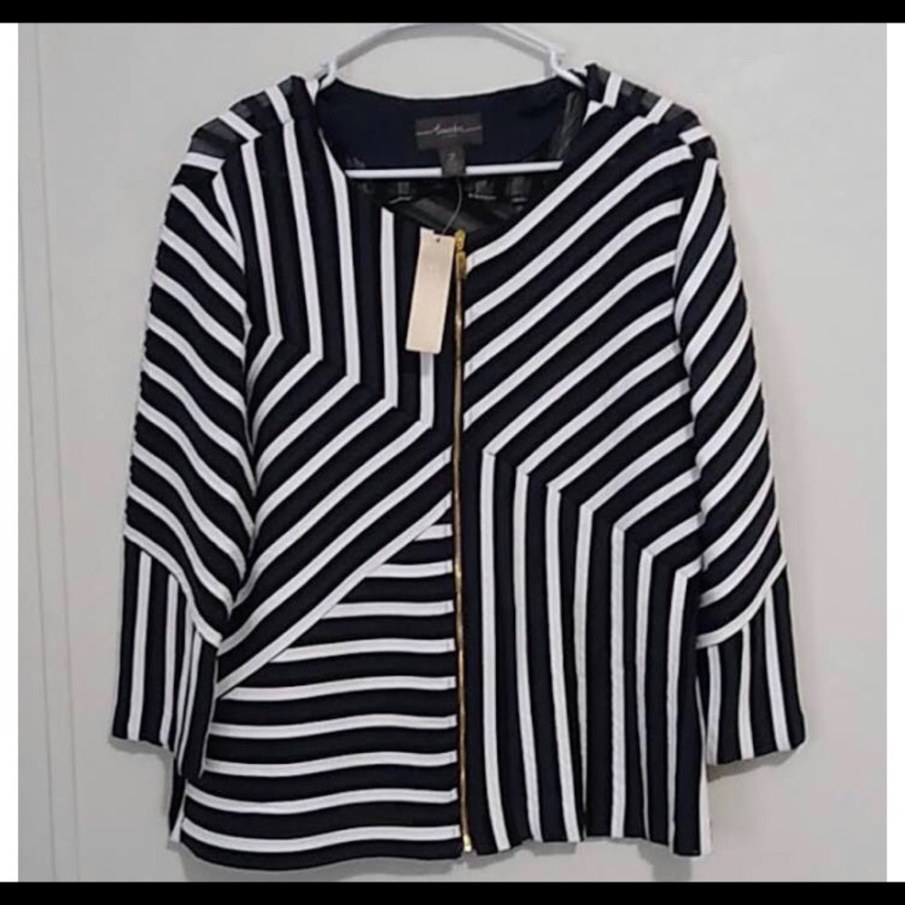 🆕CHICOS TRAVELERS STRIPE JACKET - Picture 6 of 7